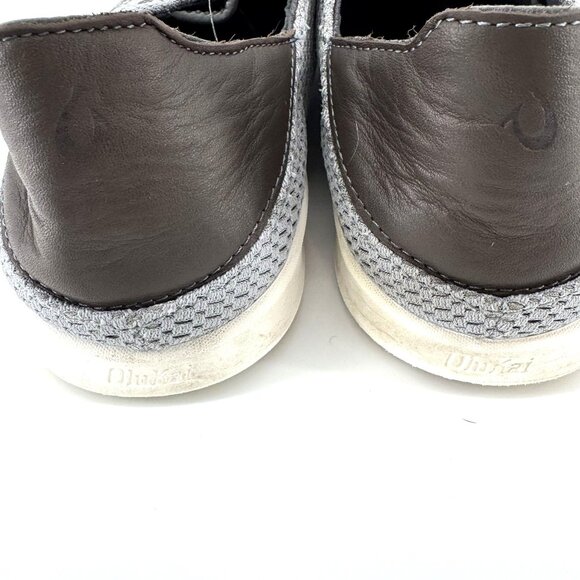 Olukai AlapaLi Mens Size 13 Gray Mesh‎ Low Slip On Sneaker Shoes Leather - Picture 5 of 6